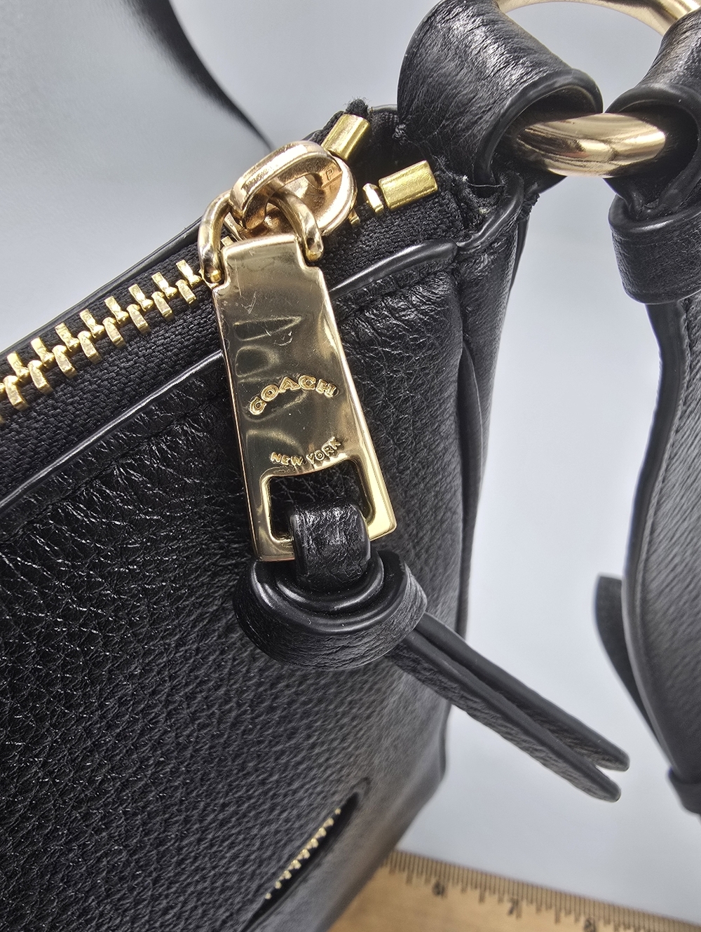 COACH C1648 Ellie File Bag Black Pebbled Leather Crossbody Shoulder Bag Purse ** - Picture 12 of 16